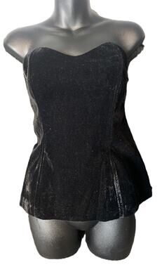 Johnny Wujek Women's Bustier Size 15 Black Velvet